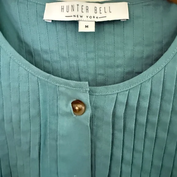 HUNTER BELL Cotton Pintuck Top - Sz M - Picture 3 of 5